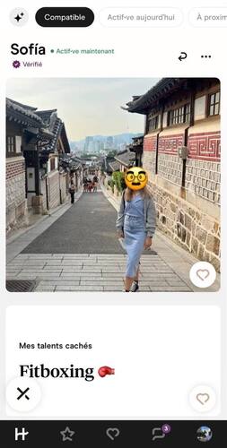 profil hinge femme rue emoji sofia profil vérifié